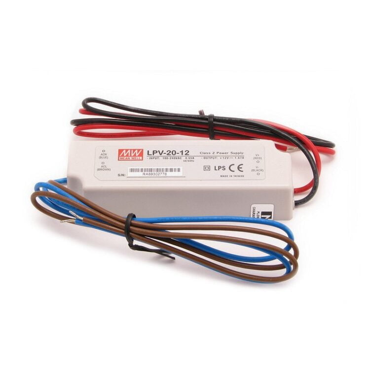 LED VOEDING MEANWELL 12V 20W 1.67A IP67