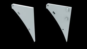 Witte aluminium eindkap 'rechts' voor LED LINE 4600, met draaddoorvoer
