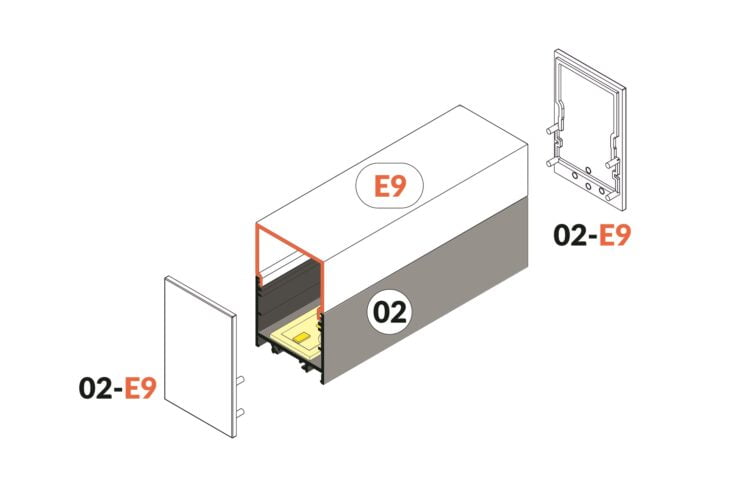 Hoge eindkap voor LED LINE 4100 (2 stuks)
