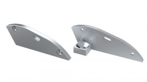 LUMINES ALU eindkap RETO zilver rechts met steun 15° met gat rechts