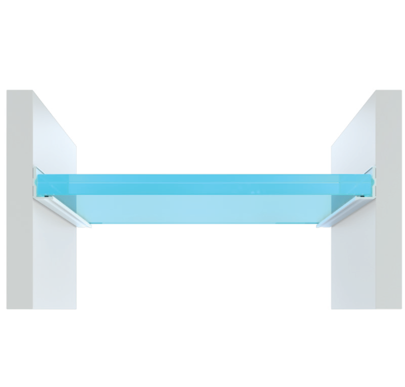 Installatieschema profiel F voor glazen planken